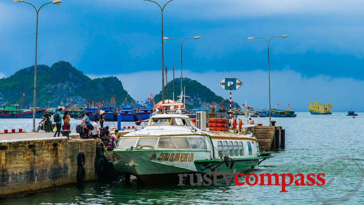 The ancient hydrofoils operating the 45 minute Haiphong - Cat Ba route.